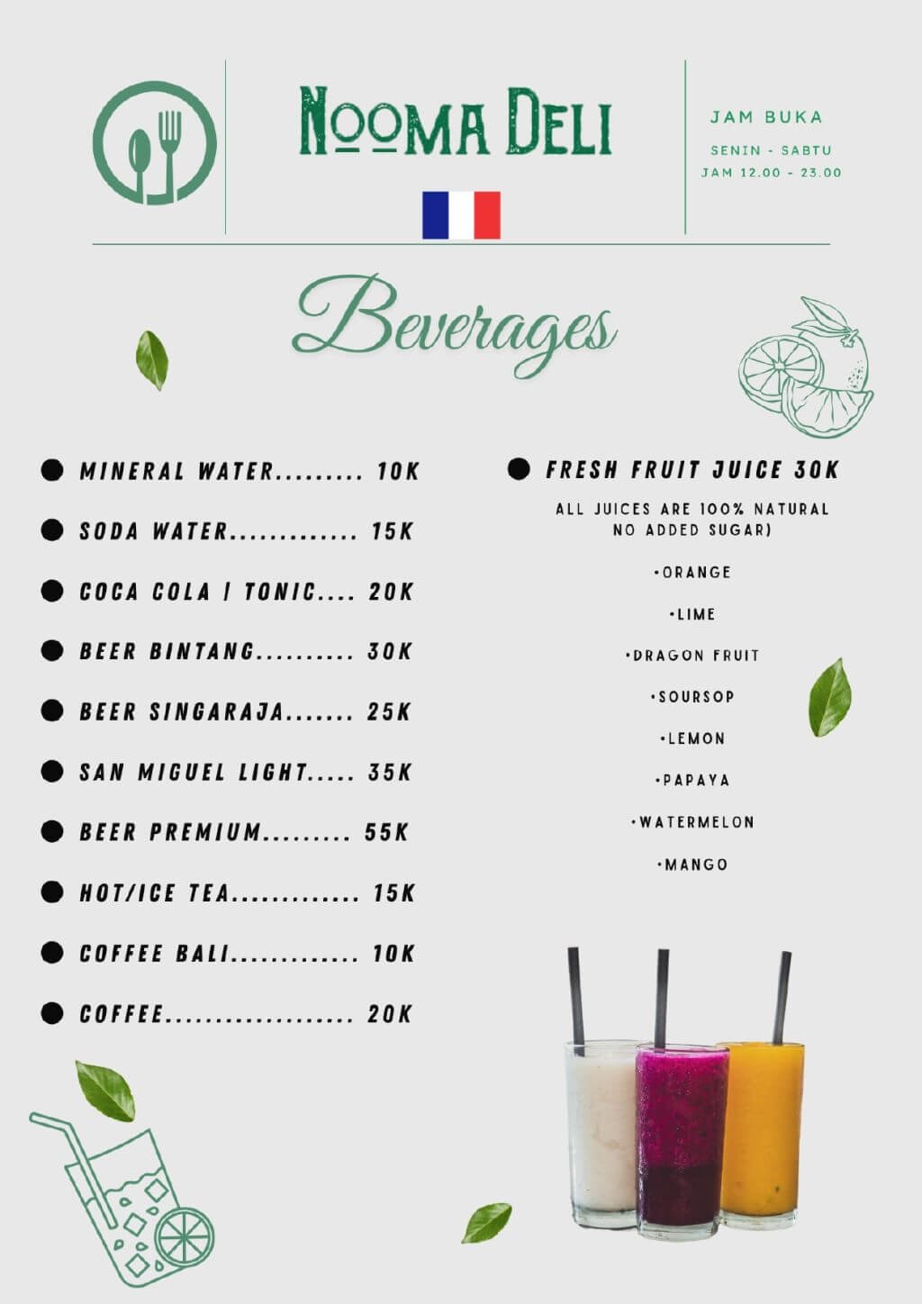 nooma deli french kitchen legian menu 7