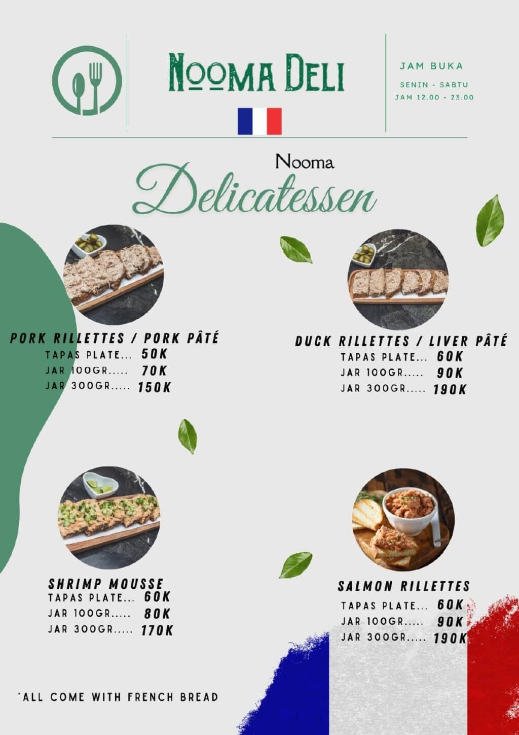 nooma deli french kitchen legian menu 9